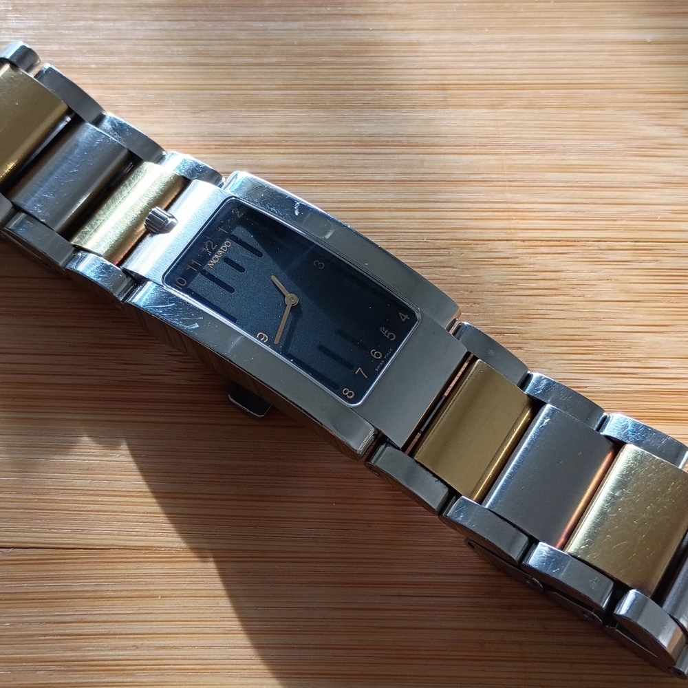 Movado Two-Tone Black Dial Watch